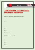 COP 3330 FSU Exam 1 Questions and Answers 100&percnt; Solved