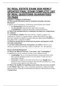 DC REAL ESTATE EXAM 2026 NEWLY UPDATED FINAL EXAM COMPLETE LIST OF REAL QUESTIONS GUARANTEED TO PASS