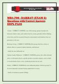 MBA 706 - DARRAT &lpar;EXAM 2&rpar; Questions with Correct Answers 100&percnt; PASS