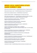 WREB LOCAL ANESTHESIA STUDY GUIDE CORRECT 100&percnt;