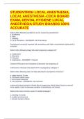 STUDENTRDH LOCAL ANESTHESIA&comma; LOCAL ANESTHESIA -CDCA BOARD EXAM&comma; DENTAL HYGIENE LOCAL ANESTHESIA STUDY BOARDS 100&percnt; ACCURATE