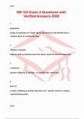 NR 103 Exam 2 Questions with Verified Answers 2026