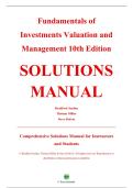 Complete Solutions Manual &mdash; Fundamentals of Investments&colon; Valuation and Management&comma; 10th Edition &mdash; Bradford D&period; Jordan &mdash; ISBN 9781266273131 &mdash; &lpar;All Chapters Covered 1&ndash;21&comma; Solutions Included&rpar;