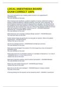 LOCAL ANESTHESIA BOARD EXAM CORRECT 100&percnt;