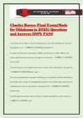 Charles Barnes Final Exam&lpar;Made for Oklahoma in 2025&rpar; Questions and Answers 100&percnt; PASS