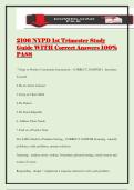 2106 NYPD 1st Trimester Study Guide WITH Correct Answers 100&percnt; PASS