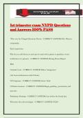 1st trimester exam NYPD Questions and Answers 100&percnt; PASS