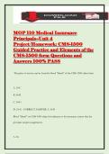MOP 110 Medical Insurance Principals--Unit 4 Project&sol;Homework&colon; CMS-1500 Guided Practice and Elements of the CMS-1500 form Questions and Answers 100&percnt; PASS