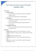 Week 1 Hesi review study Concepts of Nursing III &lpar;Nightingale College&rpar;