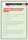 Principles of Microeconomics Exam Questions and Answers &vert; Certified GRADES