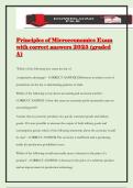 Principles of Microeconomics Exam with correct answers 2025 &lpar;graded A&rpar;