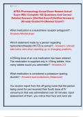 APEA Pharmacology Actual Exam Newest Actual  Exam With Complete 100 Questions And Correct  Detailed Answers &vert;&vert;Verified Exam&excl;&excl;&lpar;Verified Answers&rpar;  &vert;Already Graded A&plus;&vert;&vert;Newest Exam&excl;&excl;&excl;