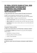 DC REAL ESTATE EXAM ACTUAL 2026 EXAM EXPERT SYSTEM WITH AUTHENTIC SOLUTIONS AND COMPLETE ANSWERS