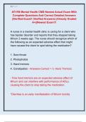 ATI RN Mental Health CMS Newest Actual Exam With  Complete Questions And Correct Detailed Answers  &vert;&vert;Verified Exam&excl;&excl; &lpar;Verified Answers&rpar; &vert;Already Graded  A&plus;&vert;&vert;Newest Exam&excl;&excl;&excl; 