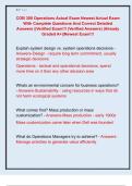 COB 300 Operations Actual Exam Newest Actual Exam  With Complete Questions And Correct Detailed  Answers &vert;&vert;Verified Exam&excl;&excl;&excl; &lpar;Verified Answers&rpar; &vert;Already  Graded A&plus;&vert;&vert;Newest Exam&excl;&excl;&excl; 