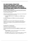 DC GOV EXAM 2 PRACTICE QUESTIONS NEWEST 2026 EXAM VERSION SYSTEM WITH AUTHENTIC SOLUTIONS AND COMPLETE ANSWERS