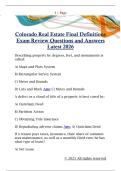 Colorado Real Estate Final Definitions  Exam Review Questions and Answers  Latest 2026 