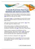 Colorado Real Estate Final Exam  Questions and Answers Latest 2026