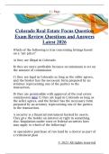 Colorado Real Estate Focus Question  Exam Review Questions and Answers  Latest 202
