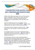 Colorado Real estate practice exam  part 1 Questions and Answers Latest  2026
