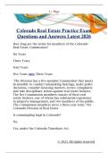 Colorado Real Estate Practice Exam  Questions and Answers Latest 2026
