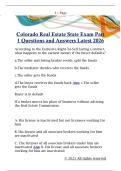 Colorado Real Estate State Exam Part  1 Questions and Answers Latest 2026