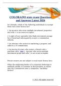 COLORADO state exam Questions  and Answers Latest 2026 