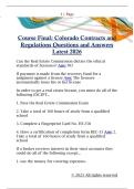 Course Final&colon; Colorado Contracts and  Regulations Questions and Answers  Latest 202