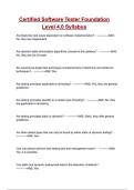 Certified Software Tester Foundation Level 4&period;0 Syllabus Questions and correct Answers &lpar;100&percnt; VERIFIED&rpar;&vert; 2026&sol;2027