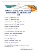 Defensive Driving in WA Knowledge  test Questions and Answers Latest  2026