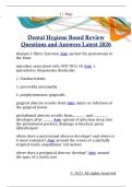 Dental Hygiene Board Review  Questions and Answers Latest 2026 