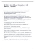 BIO 110 Unit 2 Exam Questions with Verified Answers