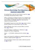 Drivers Knowledge Test Questions and  Answers Latest 2026