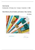 TEST BANK Fundamentals of Nursing Care&colon; Concepts&comma; Connections & Skills Marti Burton&comma; David Smith&comma; and Linda J&period; May Ludwig 3rd Edition