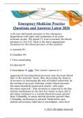 Emergency Medicine Practice  Questions and Answers Latest 2026 