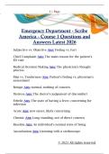 Emergency Department - Scribe  America - Course 1 Questions and  Answers Latest 2026