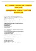 NR 533 Week 7 Business Plan &vert; 2026&sol;2027 Final Exam Study Guide &ndash; Detailed&comma; Rubric-Aligned Answers