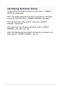 Identifying Nutrients Gizmo questions and answer