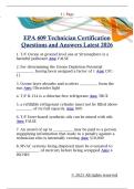 EPA 609 Technician Certification  Questions and Answers Latest 2026 