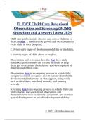 FL DCF Child Care Behavioral  Observation and Screening &lpar;BOSR&rpar;  Questions and Answers Latest 2026