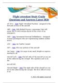 Flight attendant Study Guide  Questions and Answers Latest 2026