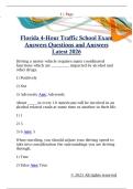 Florida 4-Hour Traffic School Exam  Answers Questions and Answers  Latest 2026 