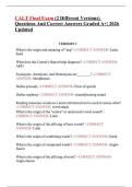 CALT Final Exam &lpar;2 Different Versions&rpar; Questions And Correct Answers Graded A&plus;&vert; 2026 Updated