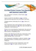 GA Real Estate License Test Questions  and Answers Latest 2026 