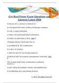 GA Real Estate Exam Questions and  Answers Latest 2026