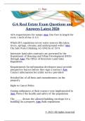 GA Real Estate Exam Questions and  Answers Latest 2026