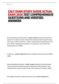 CALT EXAM STUDY GUIDE ACTUAL EXAM 2026 TEST COMPREHENSIVE QUESTIONS AND VERIFIED ANSWERS