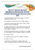 HEAVY TRUCK BRAKES  MICHIGAN MECHANIC STUDY  GUIDE Questions and Answers Latest  2026
