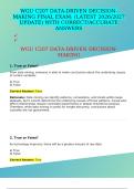 WGU C207 DATA-DRIVEN DECISION-MAKING FINAL EXAM&colon; &lpar;LATEST 2026&sol;2027 UPDATE&rpar; WITH CORRECT&sol;ACCURATE ANSWERS