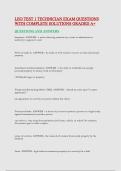 LEO TEST 1 TECHNICIAN EXAM QUESTIONS WITH COMPLETE SOLUTIONS GRADED A&plus;